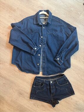 Western Denim Set - Missguided Size Small